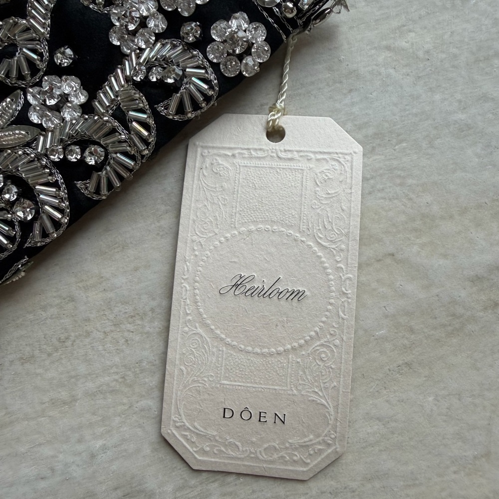 NWT Doen Heirloom Black and Silver Floral Lais Mini Bag - Picture 4 of 7